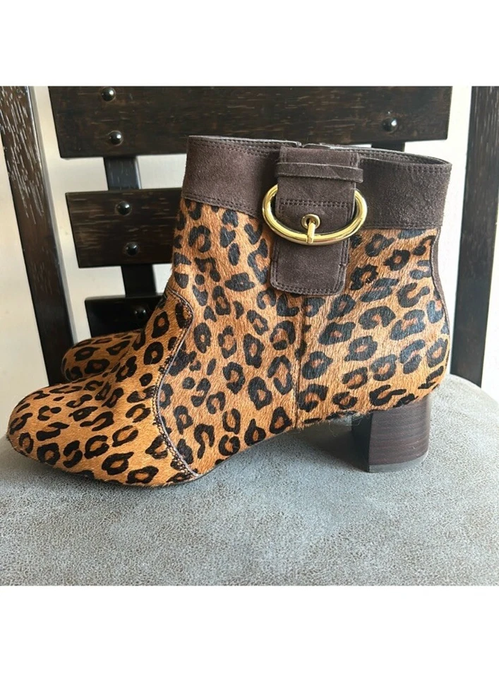 Rockport Leopard Print Calf Hair Adiprene By Adidas Booties Size 8 - Image 1 of 4