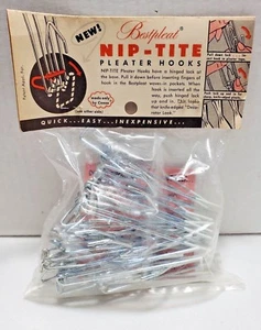 Vintage Bestpleat Nip-Tite Pleater Hooks Conso 10 #5 wall hooks original package - Picture 1 of 8