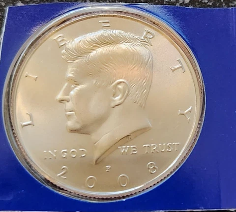 2008 P Kennedy Half Dollar Uncirculated in original cello mint holder Cover