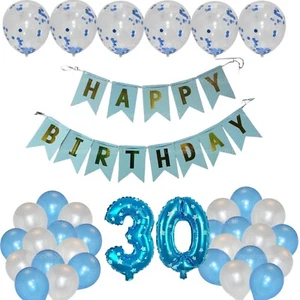 Happy Birthday Bunting Banner Balloons 16th 18th 30th 40th Party Decoration UK - Picture 1 of 60