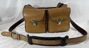 Estuche de cuero vintage bolso de mano bolso para cámara grano superior cuero de vaca hecho en EE. UU. - Imagen 1 de 17