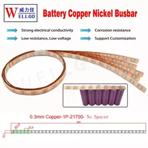 5PCS 31.5" Copper Busbar 21700 Cells Welding Copper Nickel Strip Customizable - Picture 1 of 5