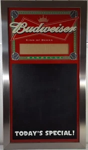 Silber gerahmtes Budweiser 28" x 16" beschreibbares Menü Tafel Schild - Bild 1 von 5