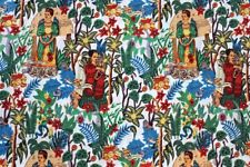 5 Yard Hand Block Floral Print Fabric Natural Handmade Cotton Indian Bird Print