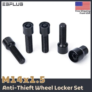 4 Pcs + Socket Mercedes Wheel Lock Bolt M14x1.5 Fit 45mm Stock Bolt Wheels - Picture 1 of 11