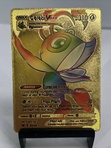 Tarjeta Pokémon Celebi VMAX Tono Dorado Lámina Fan Art Display Card HP310 - Imagen 1 de 12
