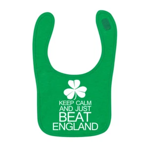 Baby's Unisex Keep Calm And Just Beat Inglaterra Irlanda BIb Rugger Six Nations - Imagen 1 de 2