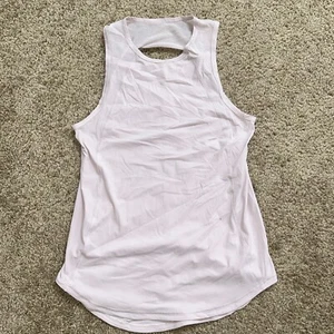 Lululemon Tank Top Solid Pink Cutout Sleeveless 6-8 Mesh Light Pink - Picture 1 of 8