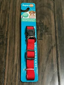 Aspen Pet Red 1 Collar Snap Medium M Adjustable 5/8" x 10" to 16" Aspenpet New - Picture 1 of 5