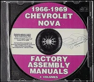 1966 1967 1968 1969 Nova Y Chevy II Montaje Manual CD Chevrolet Fábrica Ss - Imagen 1 de 1