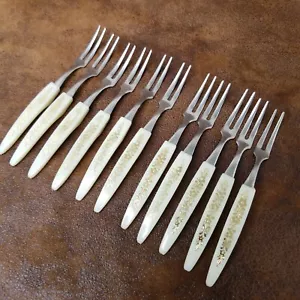 Juego de 11 tenedores de cóctel Relish de oro blanco de 4" entremeses encurtidos de oliva Japón - Imagen 1 de 6