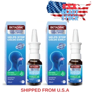 2 X BETADINE Adult Cold Defence Nasal Spray 20ml Helps Stop Cold Early USA Stock - Picture 1 of 9