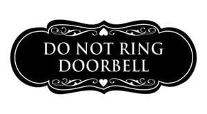 Designer Do Not Ring Doorbell Sign - Picture 1 of 7
