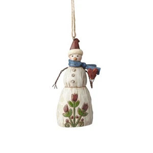 Jim Shore MUÑECO DE NIEVE FOLCLORE CON CORAZÓN COLGANTE ORNAMENTO 4058773 NUEVO - Imagen 1 de 3