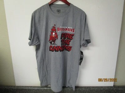 NFL Tampa Bay Buccaneers Mens 47 "Fire the Cannons" Heathered Gray T Ship - NWT - Image 1 of 4