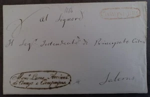 1826 Italy Folded Cover sent from Mons. Leone Arciens  Campagna to Salerno - Bild 1 von 6