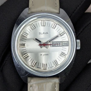 Slava Day&Date Classic Armbanduhr 2428 21 Jewels SU СЛАВА Uhr UdSSR 1980er - Bild 1 von 8