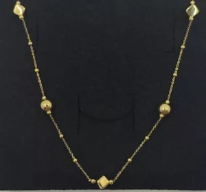 Halskette Gold 18k 750 Mls. Mit Faserbällchen 5 MM Und Würfel - Bild 1 von 7