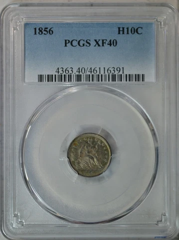 1856 Seated half dime, PCGS XF40..........Type Coin Company Cover