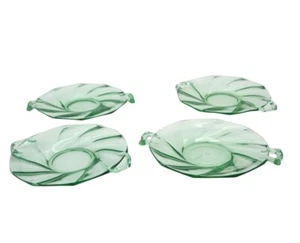 Heisey Twist Moongleam Handled Cheese Plates 6-Inch Set Of 4 - Picture 1 of 10