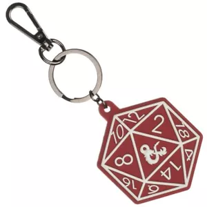 Dungeons & Dragons D20 Llavero Llavero Goma D&D AD&D DND Die Dice Rojo D-20 - Imagen 1 de 2