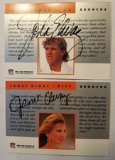 1991 Pro Line NFL Football JOHN ELWAY & JANET ELWAY Certified Autograph cards
