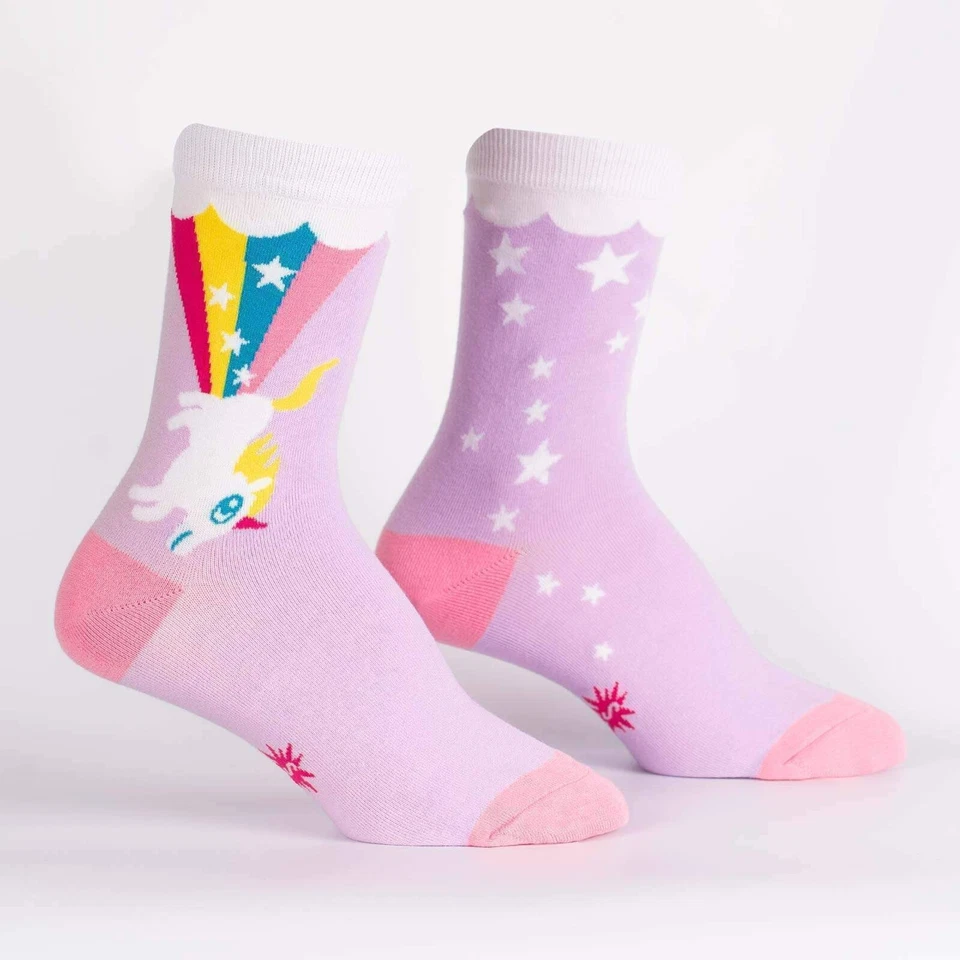 Rainbow Blast Women's Crew Socks Size 9-11 Sock It To Me Unicorn Fashion New - Image 1 of 1