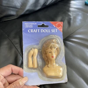 Vintage Doll Crafting 2 Porcelain Head Arms Curls Blond Hair - Picture 1 of 4