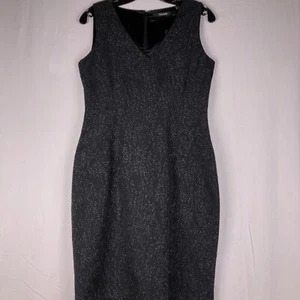Abito Tahari taglia 6 tubino Cupido bianco e nero tweed scollo a V senza maniche foderato - Foto 1 di 16