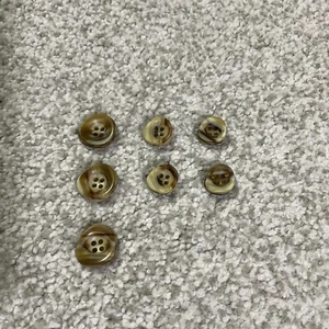 Vintage Sport Coat Blazer Set of 7 Brown Wood Replacement Buttons - Picture 1 of 4