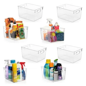 Clear Plastic Storage Bins – Pantry Organizers & Storage Containers, Cabinet ... - Picture 1 of 6