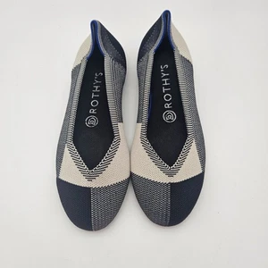 Rothys The Flat Buffalo Plaid Round Toe Slip On Flats Womens Sz 7.5 NEW - Picture 1 of 6