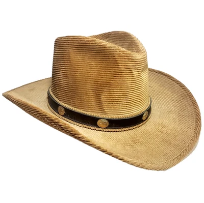 De Colección Sombrero de Vaquero Resistol Autoconforme Pana Occidental Marrón Talla 7 3/8 Foto 1 de 4