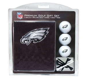Golf Premium NFL Gift Set: Embroidered EAGLES Towel, 3 Balls, 12 Tees (2-3/4") - Picture 1 of 2