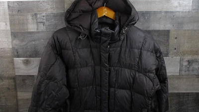 North Face пуховик куртка женщин средний коричневый длинный с капюшоном 600 заполнения пальто парка - Изображение 1 из 4