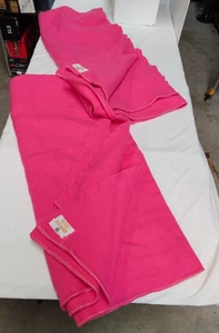 Vintage Blanket x2 Lge Pure New Wool Rare Bright Pink Royal Slumber Myers x2 -AF - Bild 1 von 14