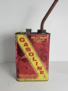 Vintage eine Gallone Benzinkanister Benzin Ausstellungsdose innen sehr sauber - Bild 1 von 7