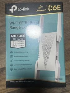 TP-Link - AXE5400 Tri-Band Mesh Wi-Fi 6E Range Extender - White - Afbeelding 1 van 6