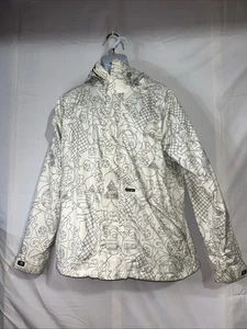 Vintage Burton  Ronin Large White Snowboard Jacket With Unique All Over Print - Picture 1 of 13