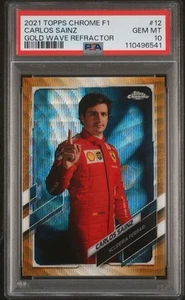 2021 Topps Chrome F1 Carlos Sainz F1 Gold Wave Refractor Portrait #/50 PSA 10 - Bild 1 von 3