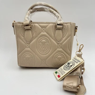 Valentino Orlandi Convertible Small Tote bag/crossbody Light Taupe Quilted Italy - Image 1 of 4
