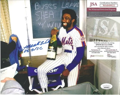 Mookie Wilson Signed Auto ’86 WSC’ Inscribed 8x10 Photo JSA COA New York Mets - Image 1 of 2