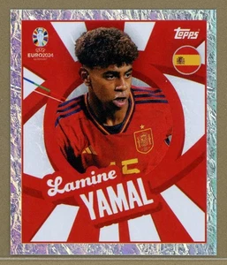 2024 Topps Euro Championships Lamine Yamal Foil PARALLEL Sticker ESP- PTW - Picture 1 of 2