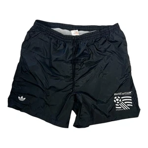 Vintage Adidas World Cup USA 94 Shorts Herren L/XL schwarz Trefoil Nylon Fußball 90s - Bild 1 von 9