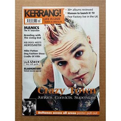 CRAZY TOWN/DEFTONES KERRANG NO.845 MAGAZINE MARCH 31 2001 -CRAZY TOWN COVER WITH - Image 1 of 2