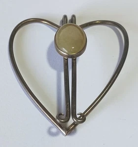 Vintage Sterling Silber herzförmige Serviettenklammer (oder Geldklammer?) Signiert WI W-L - Bild 1 von 8
