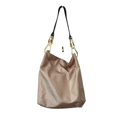 Bolso de nailon JPK Paris Maxi Bucket correa de cuero herrajes gruesos beige 12" X 12" Foto 1 de 4