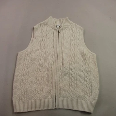 Pendleton Vest Mens 2X Plus Sleeveless Full Zip Solid Casual Beige - Image 1 of 4