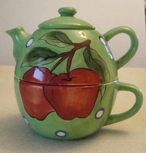 Cardinal Fruit Du Jour Handpainted 3 piece Ceramic Teapot Microwave/Dishwasher - Picture 1 of 12