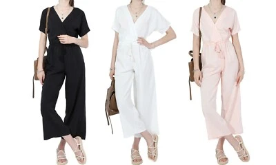 Jumpsuit Playsuit Damen Frauen Overall Leg Harem Weit Baggy Damen Sommer UK - Bild 1 von 4